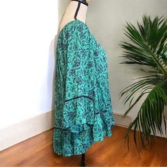 Democracy Boho Floral Off-Shoulder Peasant Blouse - XL - Picture 2 of 13
